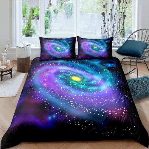 Home Textiles Luxury 3d Color Galaxy Print Duvet Cover Set 2/3 Pcs with Pillowcase AU/EU/UK/US Queen and King Bedding Sets