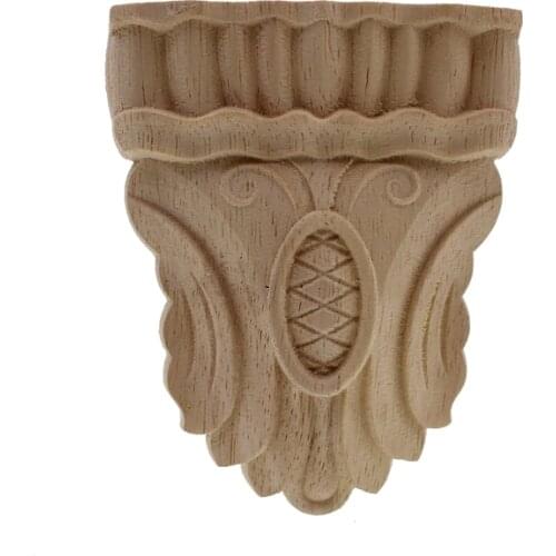 RUNBAZEF Wood Carved Applique Unpainted Door God Stage Stigma Pillar Decoration Accessories Creative Home Figurines Miniatures