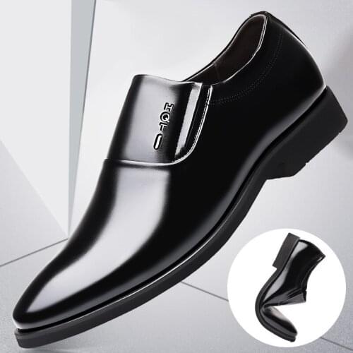 Slip-on Men Formal Shoes Business Formal Faux Leather MenS Dress Shoes for men Elegant Suit Office Warm Loafers Plus Size 47 48