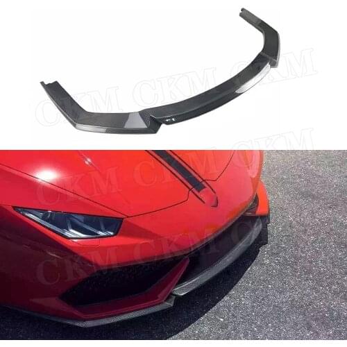 Dry Carbon fiber Front Bumper Lip Spoiler case For Lamborghini Huracan LP610-4 2014-2016 V Style FRP Extension Chin