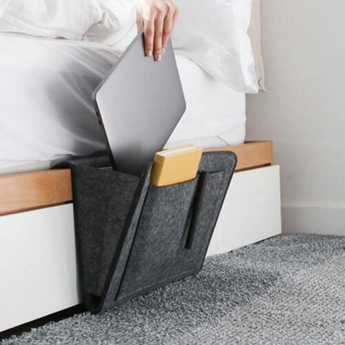 Bed Storage Bag Pocket Felt Bedside Hanging Table Sofa Bedroom Organizer Holder