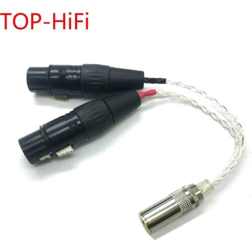 TOP-HiFi 8 Cores Silver Plated 4.4mm Balanced Female to Dual 2x 3pin XLR Female Audio Adapter Cable hand made