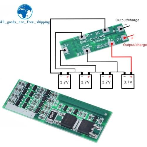 TZT 4S 8A Polymer Li-ion Lithium Battery Charger Protection Board For 4 Serial 3.7 Li-ion Charging Protect Module BMS