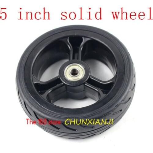 High quality 5 inch solid wheels 5'' tubeless wheel tyre for electric scooters strollers trolley wheelchairs