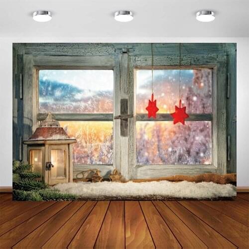 Yeele Christmas Backdrop Window Winter Star Snow Lantern Baby Photography Photographic Background Photophone Photozone Photocall