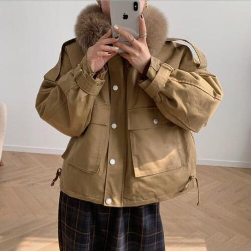 SEDUTMO Winter Fox Fur Collar Duck Down Jackets Women Fashion Oversize Coat Autumn Short Slim Thick Warm Parkas ED1371