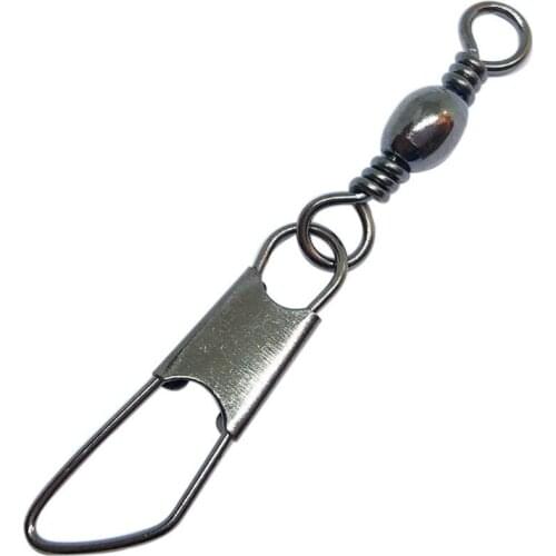 10/20pcs/lot Fishing Snap Swivel Hook Barrel Swivels with Safety Snap Bass Fishing Tackle Saltwater Terminal Tackle pesca