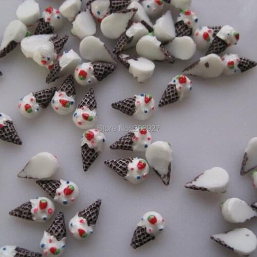 RC88 30pcs Cute Ice Cream Shape Nail Resin Decoration Outlooking