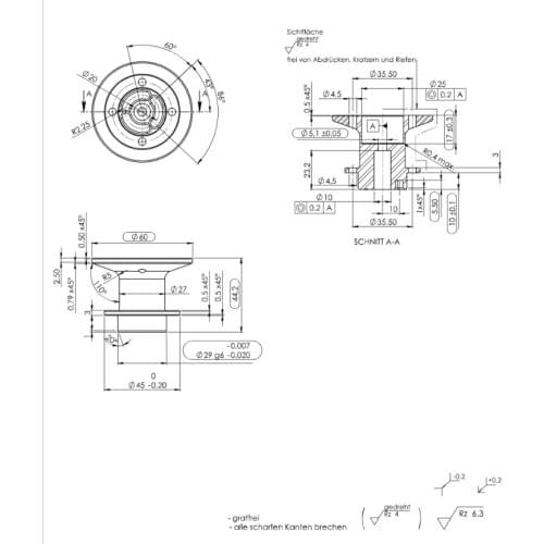 #6 material aluminum 60#44.2 mm, 10 pcs, no including anodizing