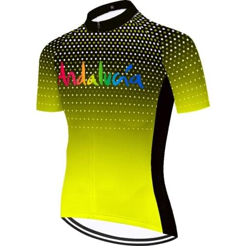Andalucia Retro Velo Homme Camiseta Masculino Maglia Uomo Mallot Verano Maillot Hombre Jersey Ciclismo Camisa Ciclismo Masculina