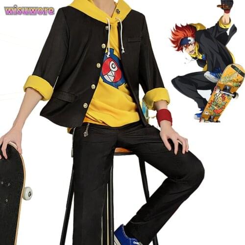 Anime Cospaly 2021 New SK8 The Infinity Cosplay Costume Reki Yellow Hoodie Sweatshirt Jacket SK Eight Skateboard Outfit