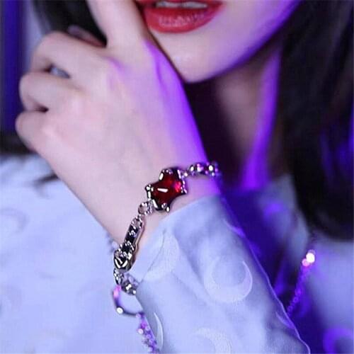 NEW Fashion Simplicity Luxury Ruby Chain Stitching Bracelet Rhinestone Fine Jewelry For Women Accessory Gift Wedding Party Gifts