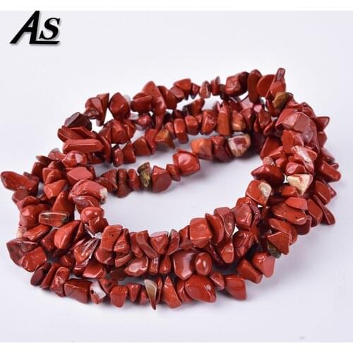 Asingeloo 33" Strand 5-8mm Irregular Red Jasper Natural Stone Beads for Bracelets Necklace Jewelry DIY Making Handmade
