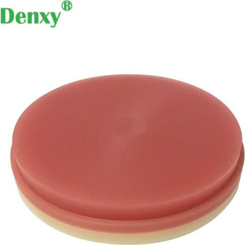Denxy 5pcs Bicolor CAD/CAM PMMA Block Blank Dental Lab Products PMMA Discs Disk Milling Open System Temporary Crowns Bridges