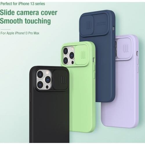 For iPhone 13 Pro Max Case NILLKIN CamShield Silicone Rubber Case For iPhone 13 Pro Slide Camera Privacy Shell for iPhone 13