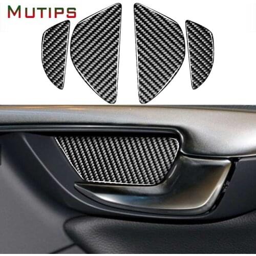 For Volvo S60 V60 2010-2018 Interior Door Bowl Panel Trim Cover Pull Handle Accessories Carbon Fiber Sticker Auto Car Styling