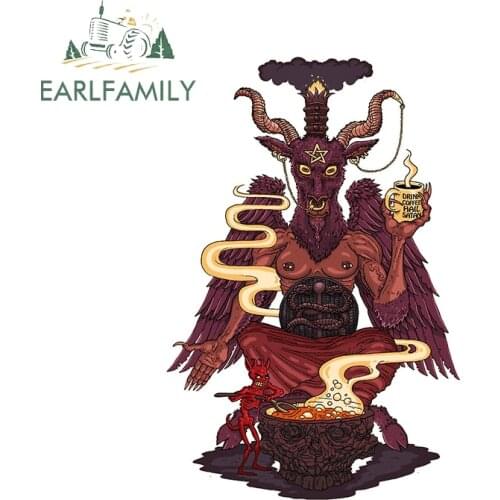 EARLFAMILY 13cm x 8.6cm For Hail Satan Graffiti Car Stickers Motorcycle Decal Car Assessoires Occlusion Scratch Decoration