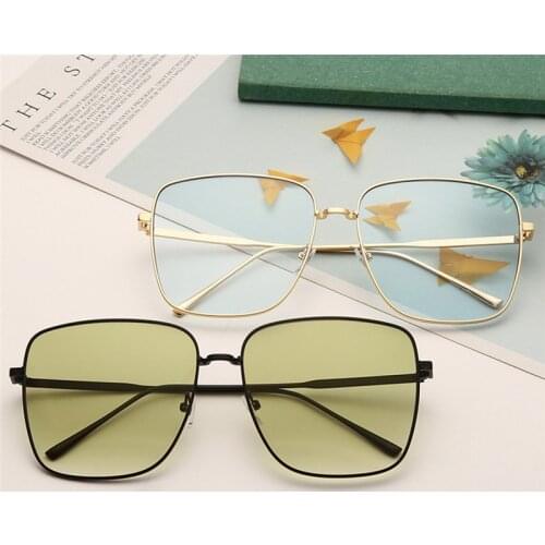 Elbru Vintage Square Sunglasses Women Luxury Oversized Gradient Sun Glasses Fashion Alloy Frame Eyeglasses Female Oculos De Sol