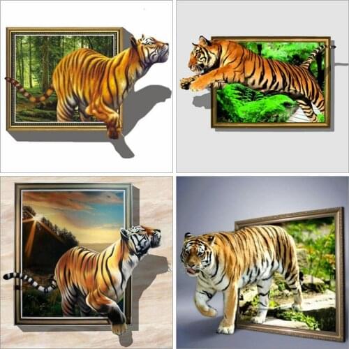 EverShine 5D DIY Diamond Painting Animals Mosaic Art Set Handicrafts Diamond Embroidery Tiger Cross Stitch Rhinestones Pictures