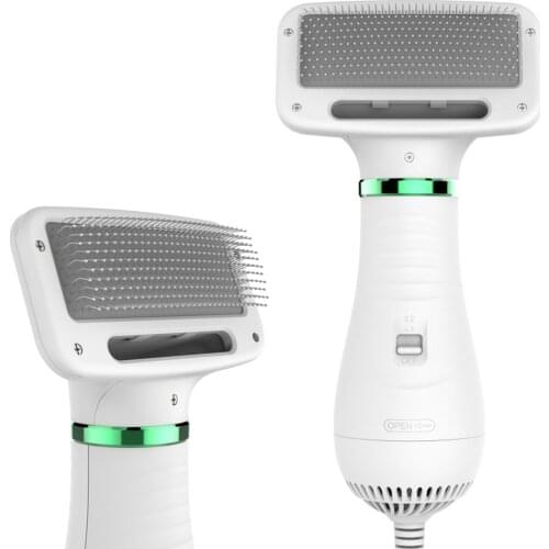 2-In-1 Pet Dog Blower Hair Dryer Comb Grooming Blower with Adjustable Temperatures Settings for Small and Medium Dogs and Cats