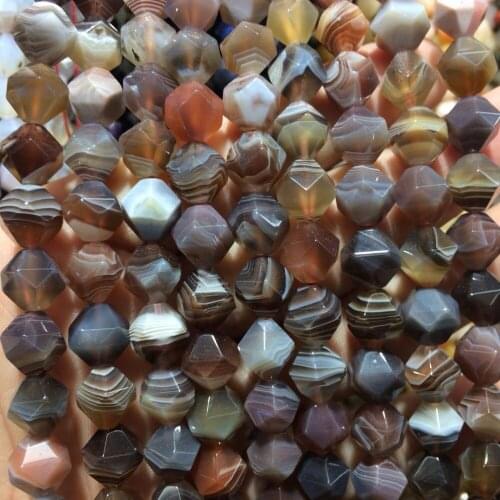 Faceted natural botswana agates/Sardonyx beads natual stone beads DIY loose beads for jewelry making strand 15"