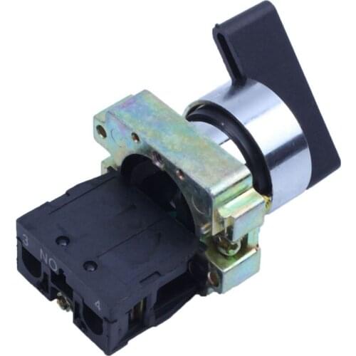 GTBL AC 240V 3A NO SPST Black Cap 2 Position Selector Latching Rotary Switch