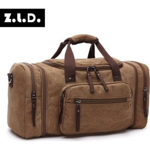 Skingo Canvas Men Travel Bags Carry on Luggage Bags Men Duffel Bag Travel Tote Large Weekend Bag Overnight high Capacity