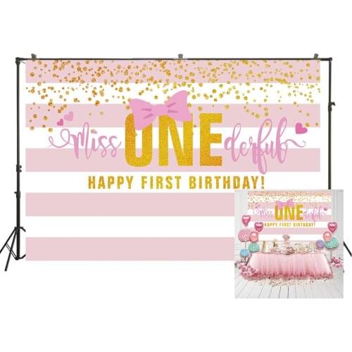 HUAYI Photography Backdrop Birthday Party Baby Shower Child Photo Background Pink Girls Newborns Cake Desserts Table DecorW-3346