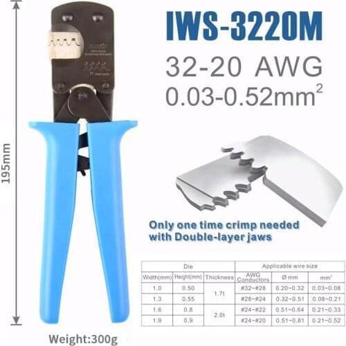 IWISS alicate de IWS-3220 310 Uds Dupont Terminal Kit Micro clavijas conectores crimpadora herramientas Set para d-sub, trajes d