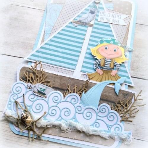 JMCRAFT 2021 New Waves In The Sea#2 Metal Cutting Dies DIY Scrapbook Handmade Paper Craft Metal Steel Template Dies