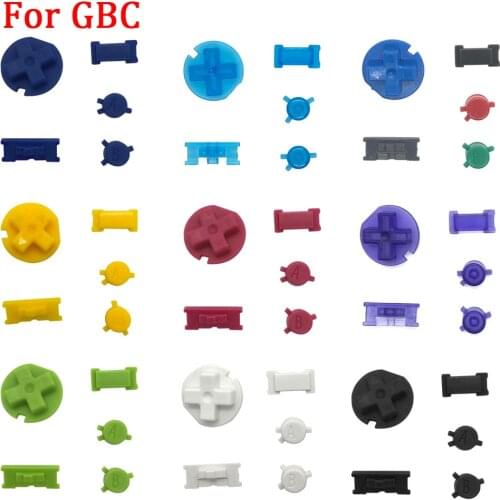 16 Colors A B Buttons with Power ON OFF Buttons Keypads for Gameboy Color GBC New Colorful Buttons Set for GBC D-Pad A B Buttons