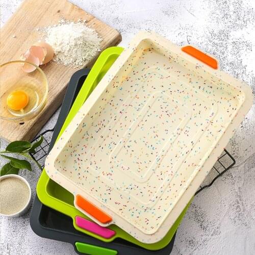Square Silicone Baking Pan Silicone Layered Cake Mold High Temperature Bread Pan Non-stick Kitchen Accessories Baking Tools