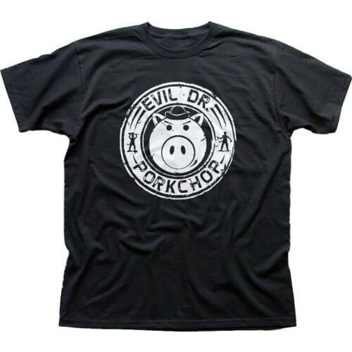 Tops Summer Cool Funny T-Shirt Evil Dr Doctor Porkchop Toy Story Black Printed Cotton T-shirt 9895 Print T Shirt Men