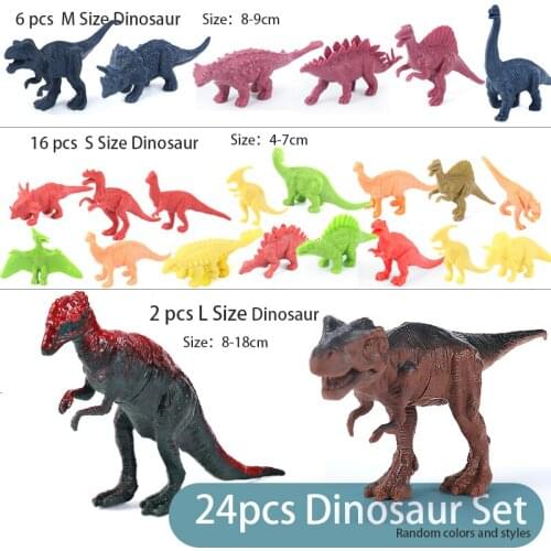 Dinosaur Toys Set 24pcs Play Set Dino Educational Toys Jurassic Park Dinosaur Toys T-Rex Model for Child Dragon