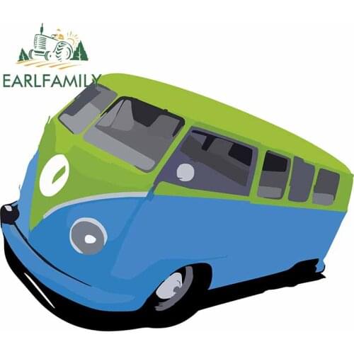 EARLFAMILY 13cm x 9.5cm for Bus Transporter Blue Laptop Personality Waterproof Car Stickers Refrigerator Anime Windows RV Decal