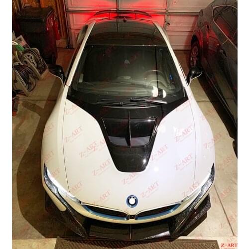 2014-2019 Z-ART carbon fiber front hood spoiler for I8 carbon fiber front hood trim for i8 engine bonnet spoiler