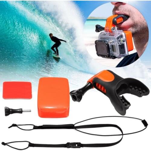Surfing Braces Floaty Sport Camera Neck Strap Mouth Mount Tooth Holder For GoPro Hero 7/6/5/4/3 Camera Surfing Accessories