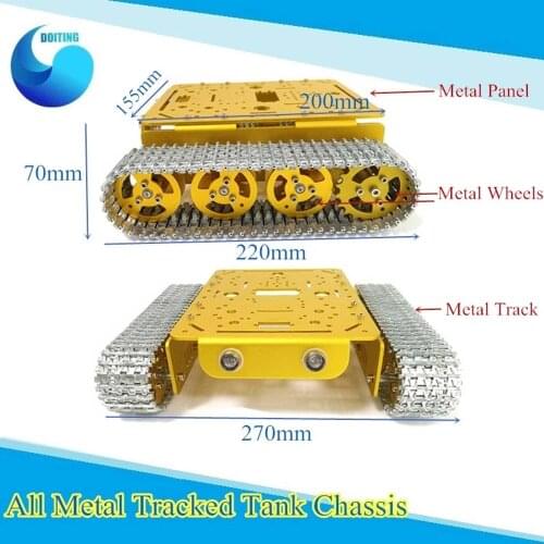 All Metal Tracked rc robot Tank Chassis crawler Model Chase caterpillar with DC 9V Motor for Arduino diy educational kit