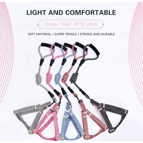 Pet Dog Collars Set Adjustable Buckle Leash Small And Large Dogs Harness Chihuahua Walking Lead Leash Dog Pet Harness Vest