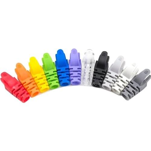 RJ-45 CAT6 CAT5e Adapter Cap Ethernet Network Cable Connector Plugs RJ45 Caps Cat 5 CAT6 protective sleeve multicolour