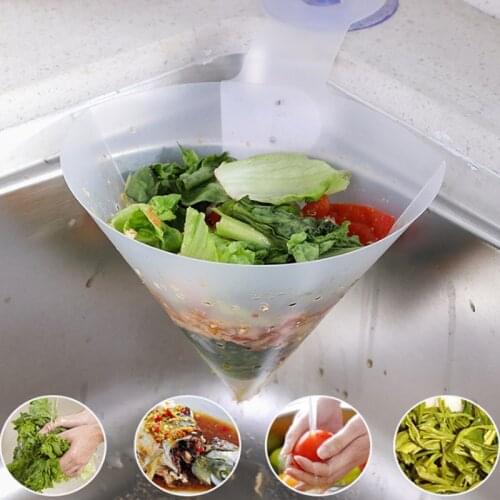 Foldable Kitchen Sink Strainer Self-Standing Sink Filter Food Vegetable Sink Stopper Drain Filter Kitchen Anti-Blocking Gadgets