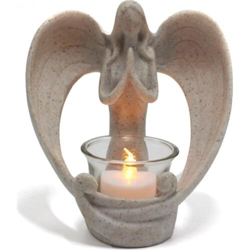 Sympathy Gift In Memory Of Loved One Desktop Decoration Candle Stand Resin For Condolence & Funeral Remembrance Candlestick