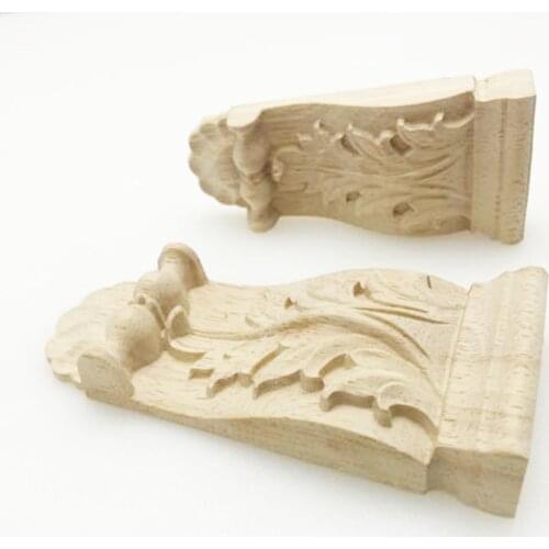Vintage Woodcarving Decal Corner Stigma Flower-style Architectural Decoration Solid Wood Carved Beam Support Home Decor
