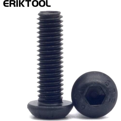 30pcs M3 15pcs M4 10pcs M5 5pcs M6 Alloy Steel Hexagon Hex Round Head Cap Allen Bolt Carbon Screws Full Thread L=8-20mm