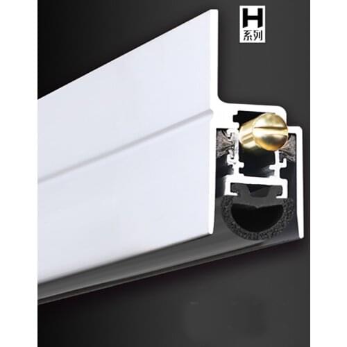 High quality H-type aluminum alloy sealing strip for wooden door bottom self-adhesive brush without slotting