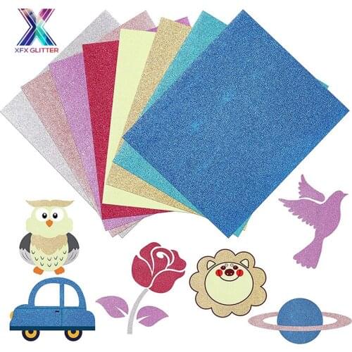 XFX HTV 8 Sheets 12 X 10inch Glitter Blue Heat Transfer Vinyl Bundle Independence Day 4th of July Iron on Vinyl for T Shirts DIY
