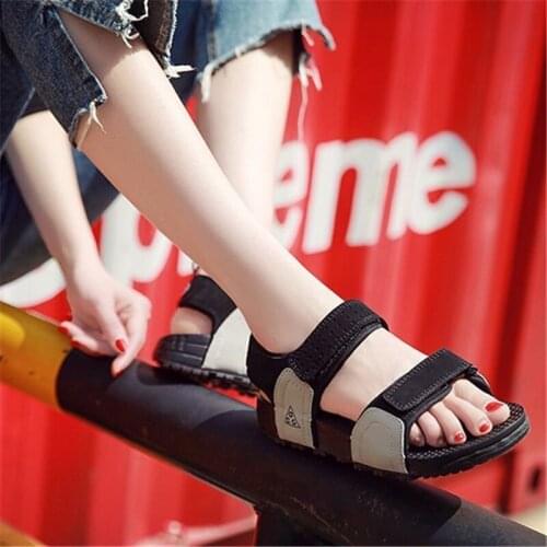 2020 womens sports sandals summer new non-slip comfortable 44 large size flat womens shoes wild couple models ins beach shoes