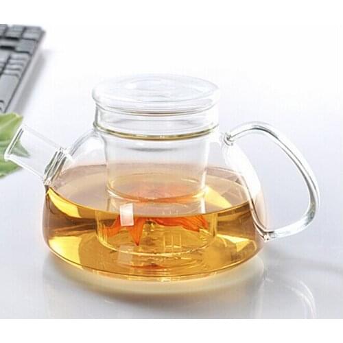 1PC High quality Heat Resistant Glass Teapot with Infuser Filter Home Office Tea Tools Drinkware Flower Tea Pot 750ml JM 1004