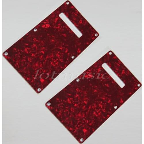 2Pcs Red Pearl Cavity Cover Trem Cover 3ply Back Plate Part For Strat Guitar Replacement