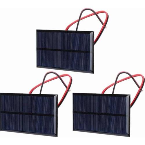 3pcs DC 6V 1W Solar Panel Cell Power Module Polycrystalline Silicon Solar Panel with 30cm Cable Solar Charger Panel